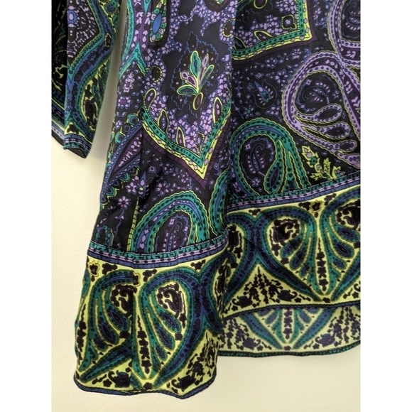 Alice & Trixie 100% Silk Boho Paisley Top - Picture 5 of 7